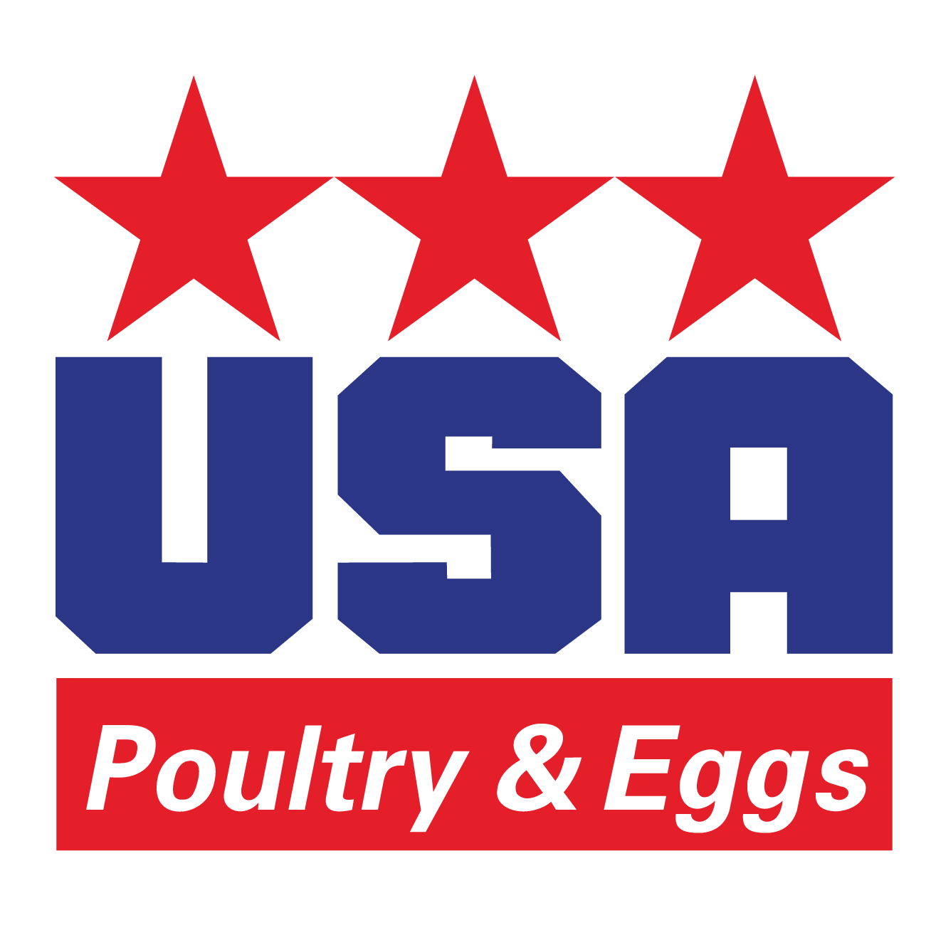 USA Poultry logo stacked blue and red